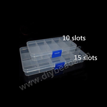 jewelry boxes, 10/15 slots, plastic case for loose beads, wholesale price