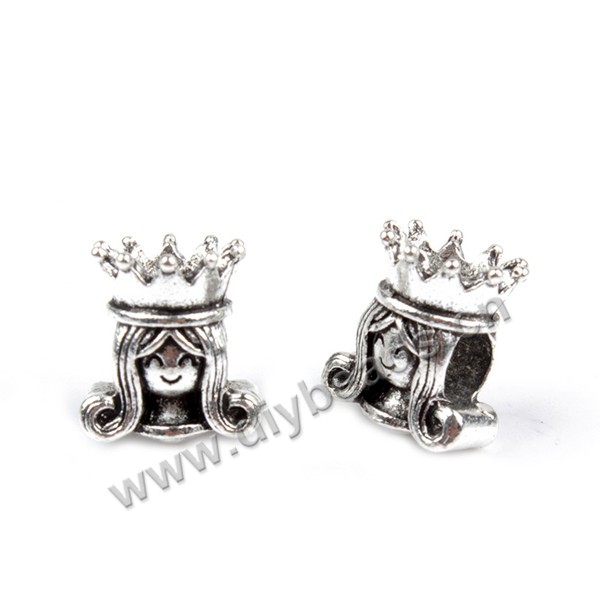 Bead,big-hole beads, ancient silver beads,12.7*14.35mm,Sold per pkg of 20ps