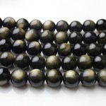 Bead, golden sheen obsidian (natural), 14mm round, A grades. Sold per 16-inch strand.