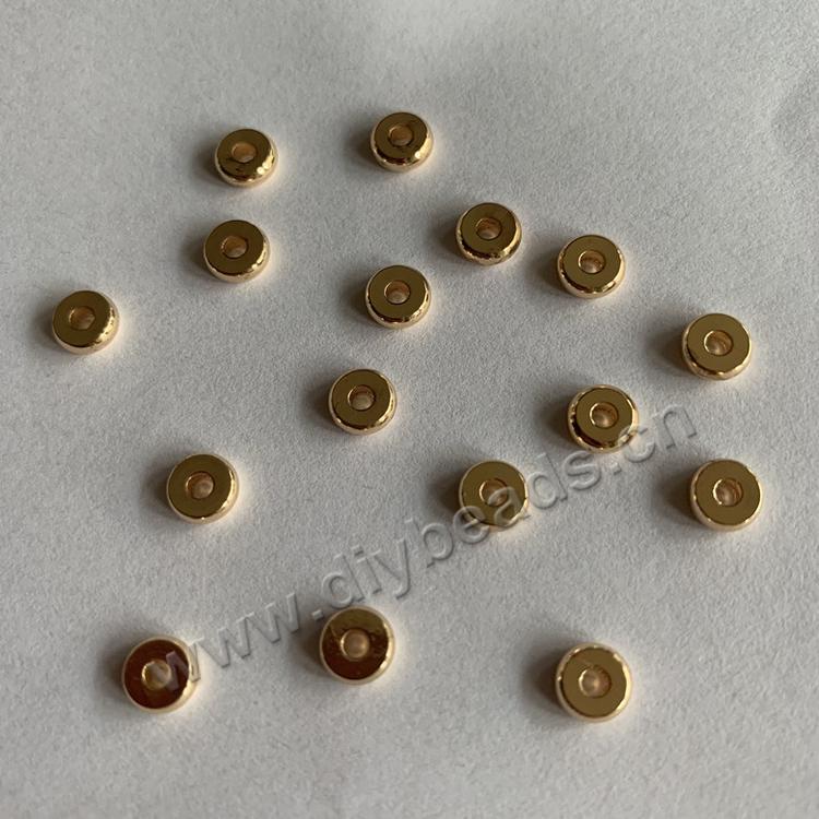 Jewelry accessories 6mm chip disk 24k gold filled flat round spacer beads for bracelet making DIY