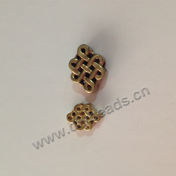 Bead,big-hole beads,brass bead ,9*12*3mm, Sold per pkg of 100ps