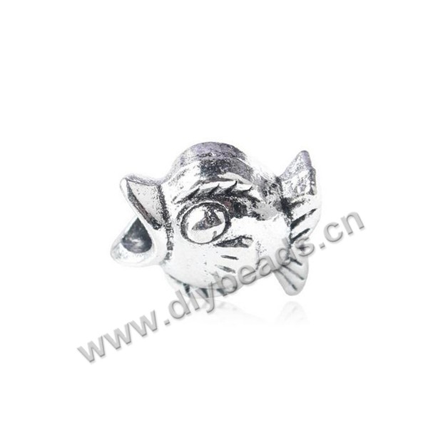Bead,big-hole beads,zinc alloy,fish shape,14*12mm,Sold per pkg of 100pcs