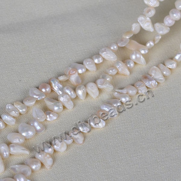 Pearl, cultured freshwater,white,6-7mm specific shape, AAA grade. Sold per bag of one strand