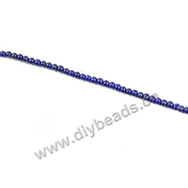 Bead, lapis lazuli (dyed), 4mm round,  Mohs hardness 5 to 6. Sold per 15-inch(38cm) strand