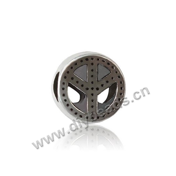 Bead,big-hole beads,zinc alloy,round shape,10*7mm,Sold per pkg of 100pcs