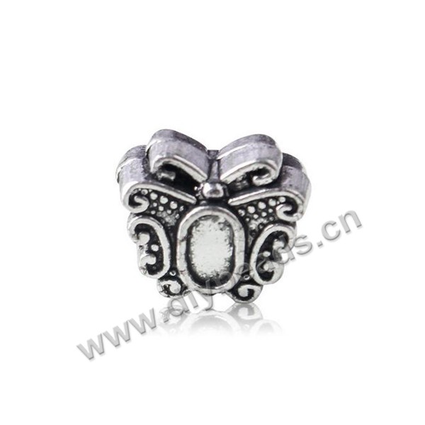 Bead,big-hole beads,zinc alloy,butterfly shape,12*10mm,Sold per pkg of 100pcs