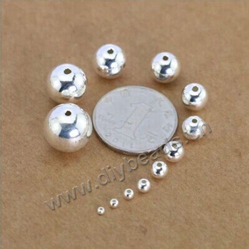 Bead,990 silver,4mm, Sold per pkg of 100 pieces.