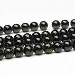 Bead, green goldstone (manmade), 6mm round. Sold per 16-inch strand