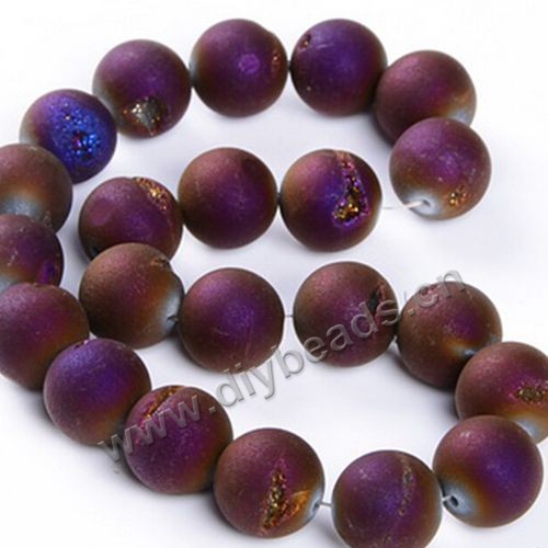 Bead,geode agate,dark red color,frosted 10mm round, Sold per one strand.