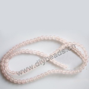 Bead, pink jasper (dyed), 4mm round. Sold per 15-inch strand
