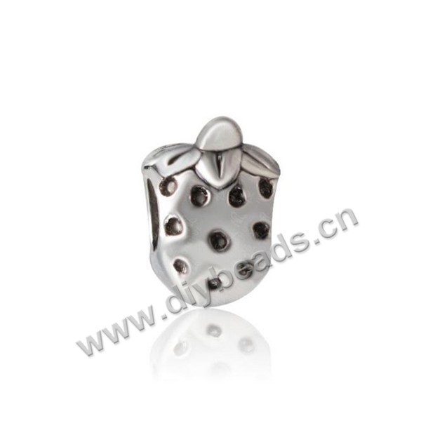 Bead,big-hole beads,zinc alloy,strawberry shape,8.5*12.5mm,Sold per pkg of 100pcs