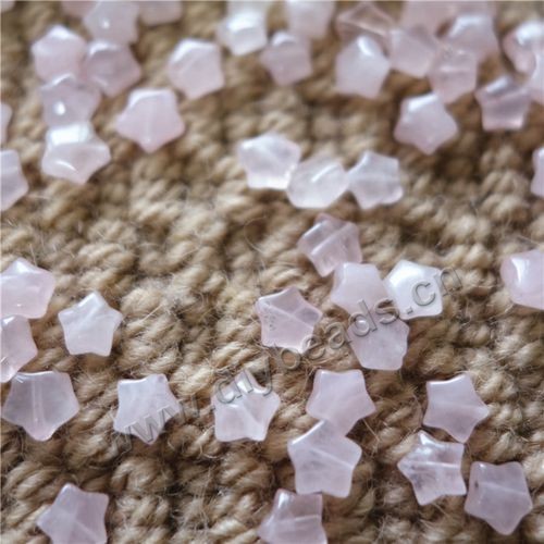 Bead,rose quartz,6.5mm star. Sold per pkg 50pcs