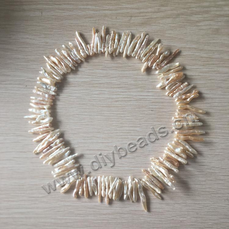 25-30mm Natural white side-drilled biwa freshwater pearls