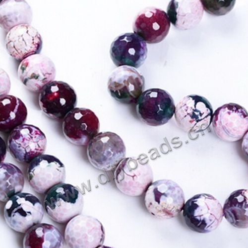 Bead,fire agate,purple color,12mm round, Sold per 5 strands.