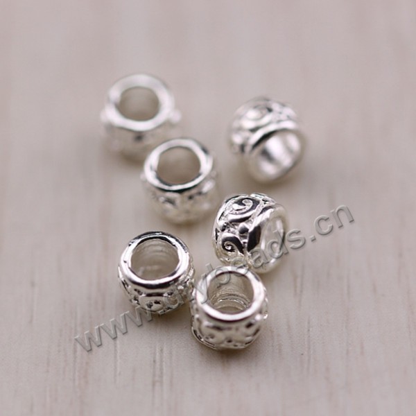 Spacer Bead, 925 sterling silver, tube, 5mm length, 3mm hole. Sold per pkg of 1 bag-(20 pieces).