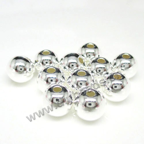 Bead, 925 sterling silver, 5mm diameter, 2.0mm hole, Sold per pkg of 1 bag-50 pieces.