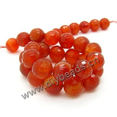 Bead, red agate (dyed), 16mm 128-faceted round. Sold per 15-inch strand.
