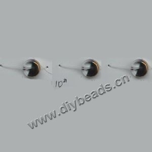 Bead ,copper-plated glass, white 10mm flat round. Sold per pkg of ten 29cm strand.