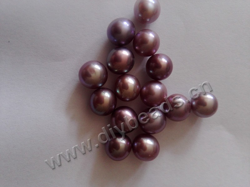 Pearl, cultured freshwater pearl AAA quality ,7--8mm  round. no hole , Sold by pcs , purple color 