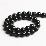 Bead, green goldstone (manmade), 10mm round. Sold per 16-inch strand