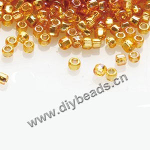 #11 seed beads,glass,gold,silver-lined rainbow,square hole.sold per pkg of 40g,  approximately 3200ps.