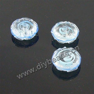 Lampworked glass beads,light turquoise blue 7x16mm saucer with 2mm hole,mini order 100ps factory price.