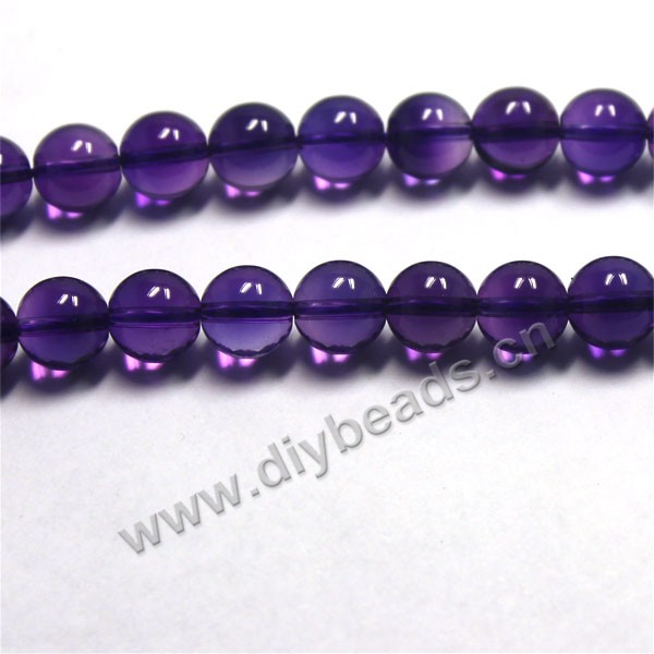 Bead, amethyst (natural), 10mm round. Sold per 15-inch(39cm) strand