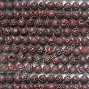 Bead, red lava rock (natural), 10mm round. Sold per 16-inch strand.
