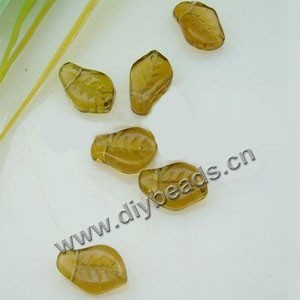 Diy glass beads,findings for making jewelry, yellow,10x15mm leaf,mini order 100ps