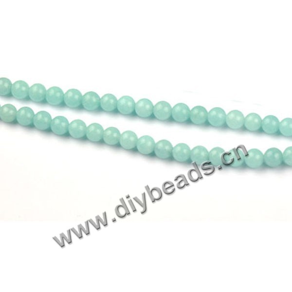 Bead, amazonite (dyed), 4mm round. Sold per 15-inch strand