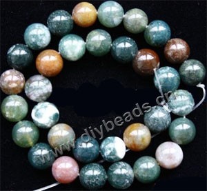 Bead, India agate (natural), 12mm round. Sold per 15-inch strand.