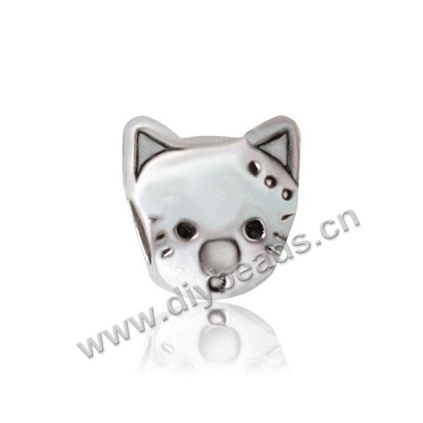 Bead,big-hole beads,zinc alloy,cat shape,10*12mm,Sold per pkg of 100pcs