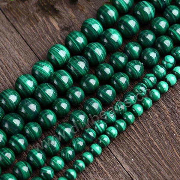 natual malachite round stone beads  8mm each strand length about 38cm ， sold  1 strand each pc 