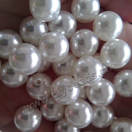 Imitation pearl, acrylic pearl,white with printing, 8mm round , half hole , high gloss . Sold per pkg of 2000pcs
