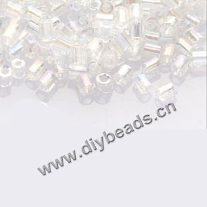 Bugle bead,taiwan, glass, rainbow , white ,#1(2x2mm) hex beads. Sold per pkg of 500 grams,approximately 40,000ps 