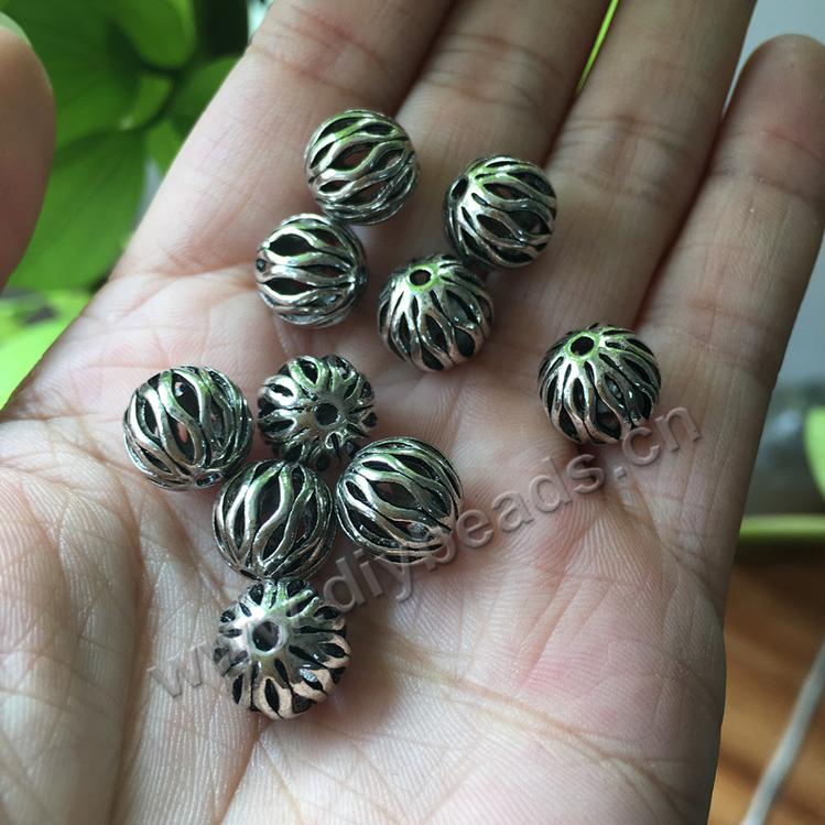 10mm hollow alloy beads