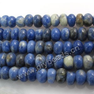 Bead, sodalite (natural), 4x10mm rondelle. Sold per 16-inch strand.