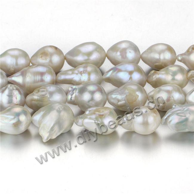 Pearl, baroque loose pearls, 15-20mm, white color. Sold per pkg of 5 strands