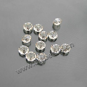 bead,glass,champagne,4x6mm hand-faceted rondelle, approximately 100ps/strand
