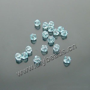 bead,glass,light blue opal,6mm hand-faceted bicone,sold per pkg 20ps,A grade