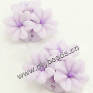 Bead, polymer clay, mauve, 16mm flower. Sold per pkg of 12.