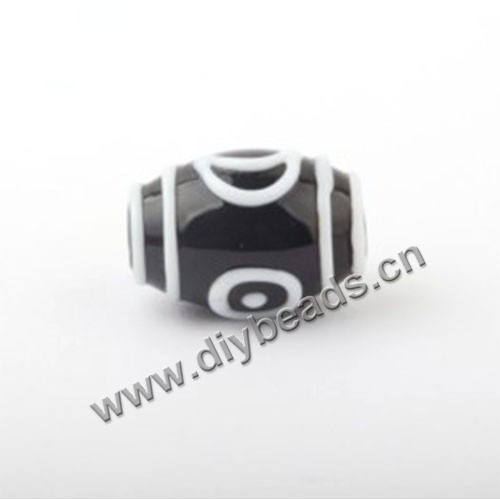 Bead,Japan lampworked glass,black ,18X12mm tube.mini order 100pc 