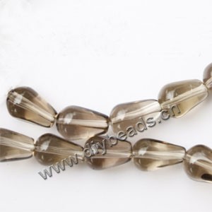 Bead, smoky quartz (heated/irradiated), light, 8x12mm puffed teardrop.sold per pkg of 30