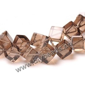 Bead, smoky quartz (heated/irradiated),light to medium, 10x10mm dice. Sold per 16-inch strand