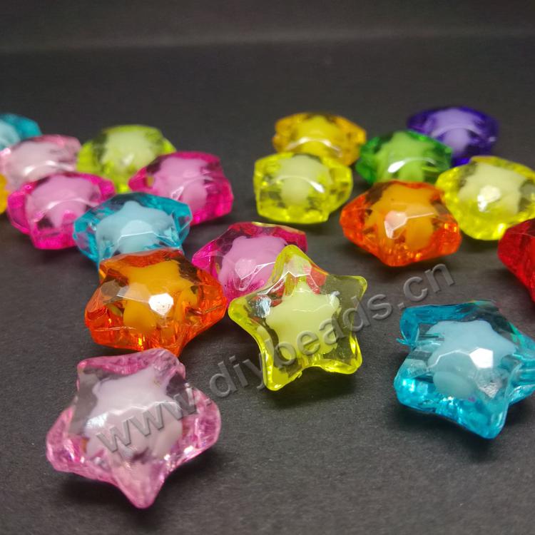 12mm miracle mix color lucky star acrylic loose beads