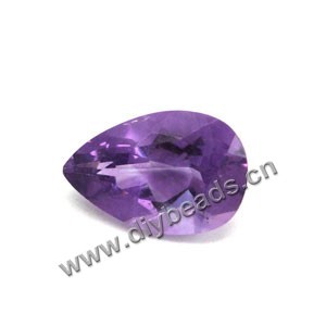 Gem, amethyst (natural) , light to medium, 9x6mm faceted pear, A grade, Mohs hardness 7. Sold per pkg of 4