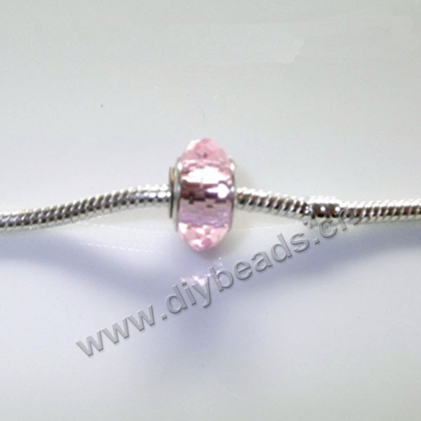 beads,glass, large hole beads pink, 14x8.5mm. Sold per pkg of 20ps