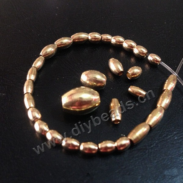 Bead, brass rice beads, 3*4.5*2mm,  ntural brass color  Sold per pkg of 1 bag-200 pieces.