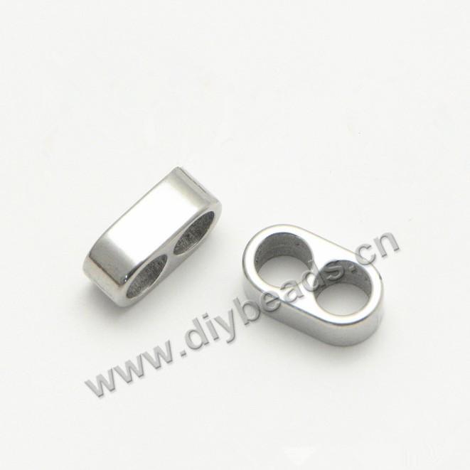 5mm Internal diameter stainless steel double tube beads bracelet clasp accessories