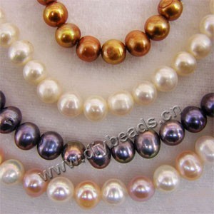 Pearl, cultured freshwater (dyed),mixed colors, 6-7mm potato. Sold per pkg of(8) 15.5-inch(39cm) strand